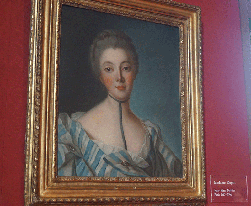 Retrato de Madame Dupin, intelectual que marcou a histόria de Chenonceau.