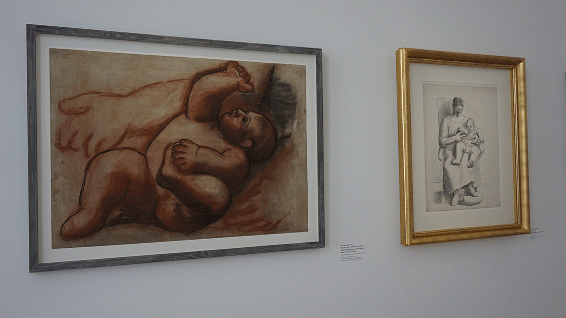 Pintura de Olga Picasso e filho