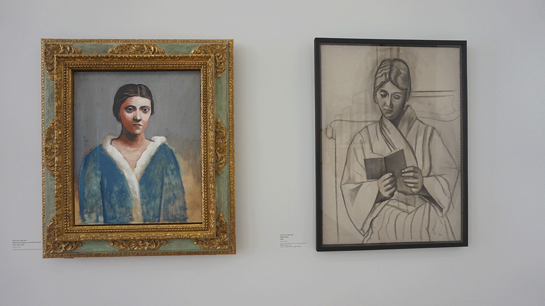 duas pinturas de Olga Picasso