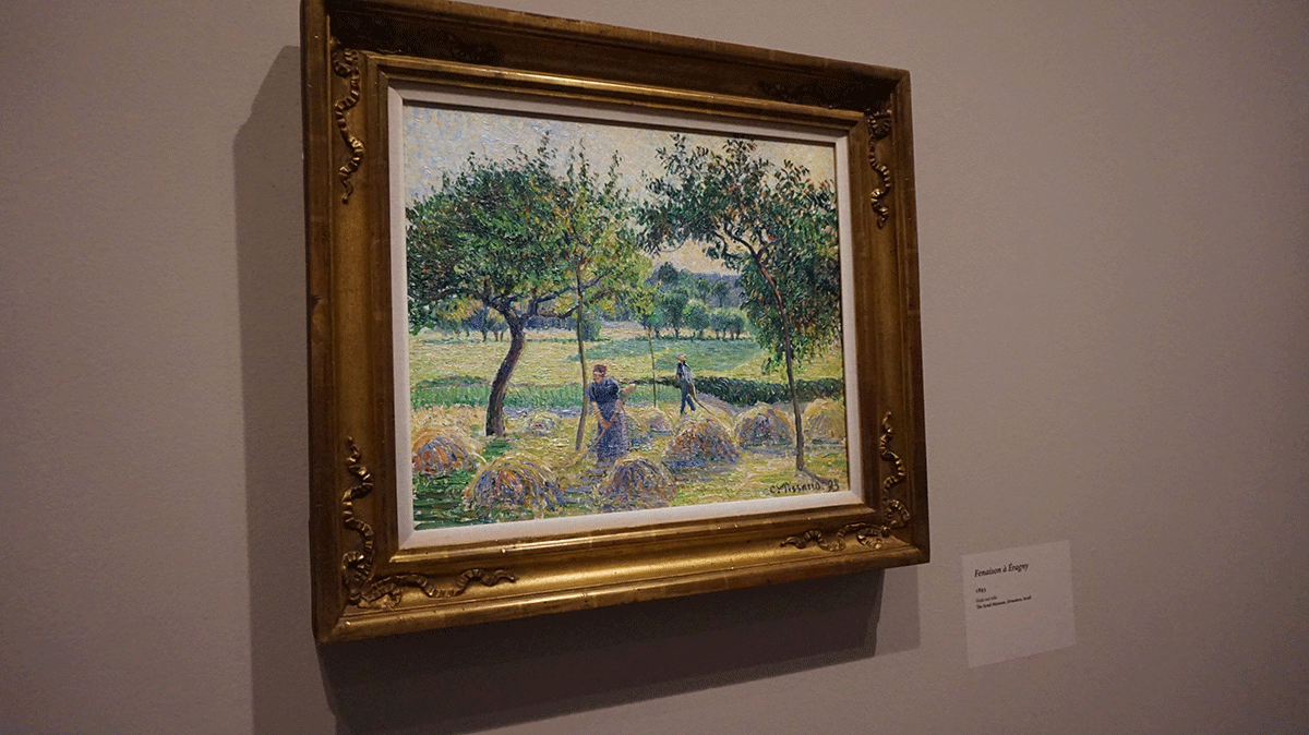 A pintura de Pissarro retrata a vida de trabalho no campo 