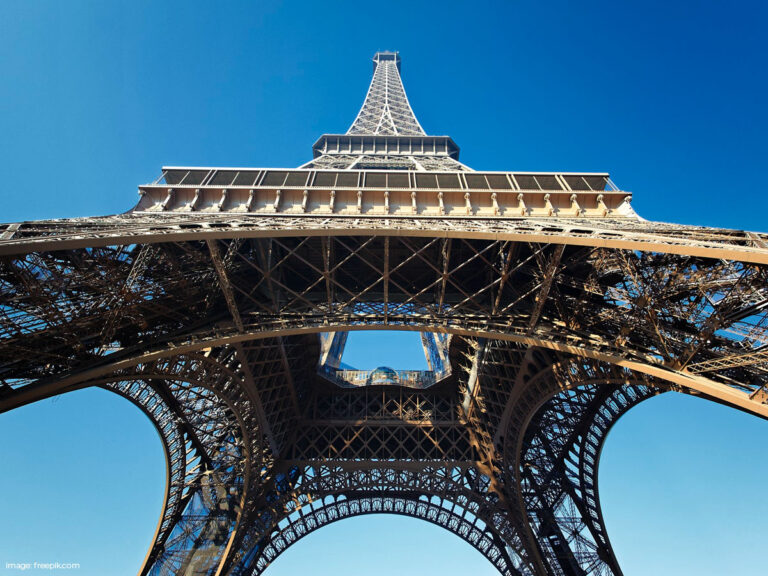 Vista debaixo da Torre Eiffel